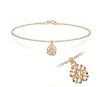 Rose Gold Plated Snowflake Silver Bracelet BRS-192-RO-GP